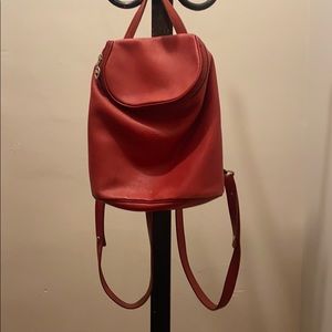 Vintage Longchamp mini backpack bag red